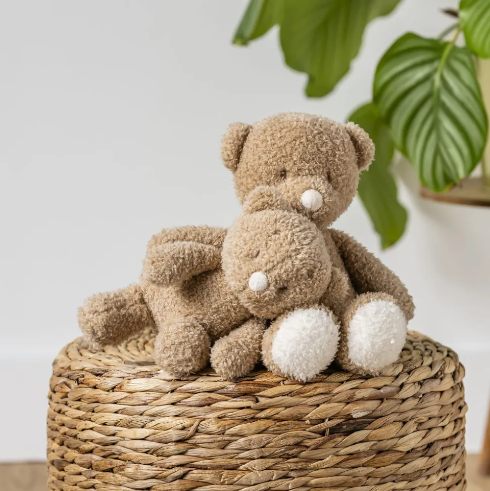 Peluche ours teddy bouclette 24cm caramel