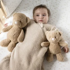 Peluche ours teddy bouclette 24cm caramel