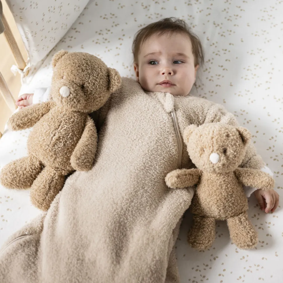 Peluche ours teddy bouclette 24cm caramel