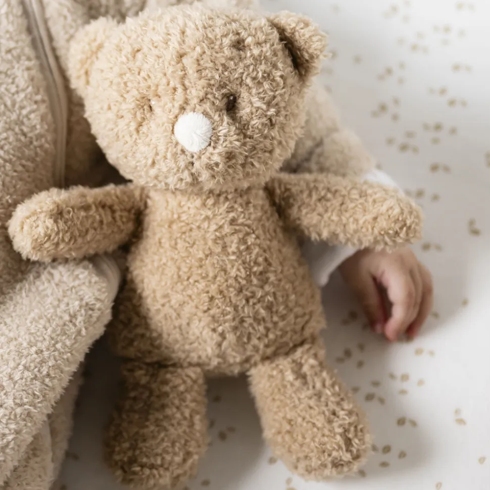 Peluche ours teddy bouclette 24cm caramel