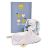 Peluche pantin lapin avec doudou 10 cm cœur océan