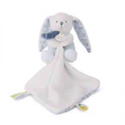 Peluche pantin lapin avec doudou 10 cm cœur océan
