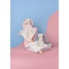 Peluche pantin lapin avec doudou 10 cm vanille fraise