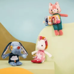 Peluche phosphorescente avec livre en tissu jeanne