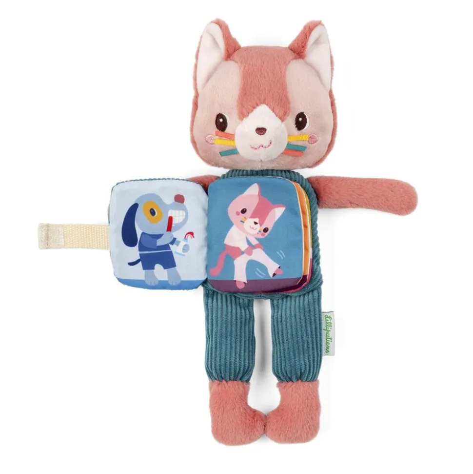 Peluche phosphorescente avec livre en tissu jeanne