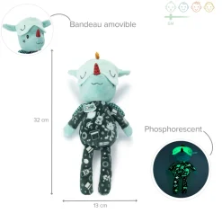 Peluche phosphorescente joe ami de la nuit