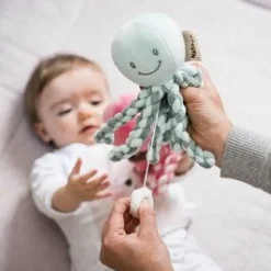Peluche poulpe musical vert de gris - menthe