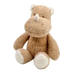 Peluche rhino bouclette 30cm caramel teddy bouclette