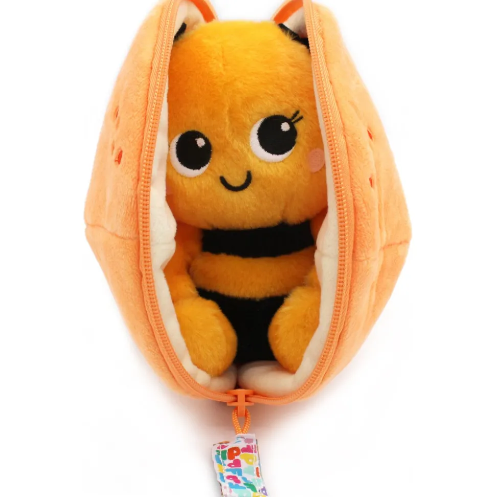Peluche réversible flipetz abeille et clémentine