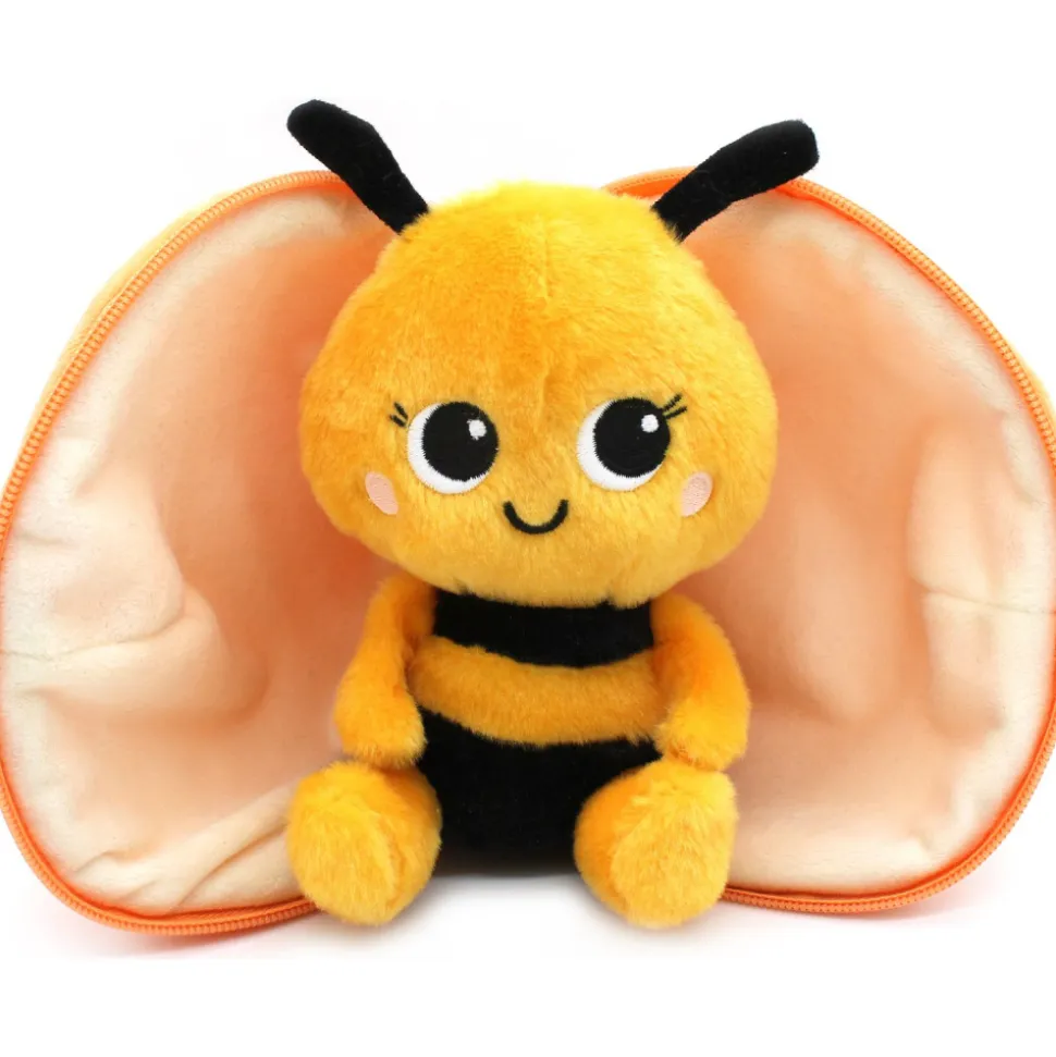 Peluche réversible flipetz abeille et clémentine