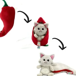 Peluche réversible flipetz chat & piment