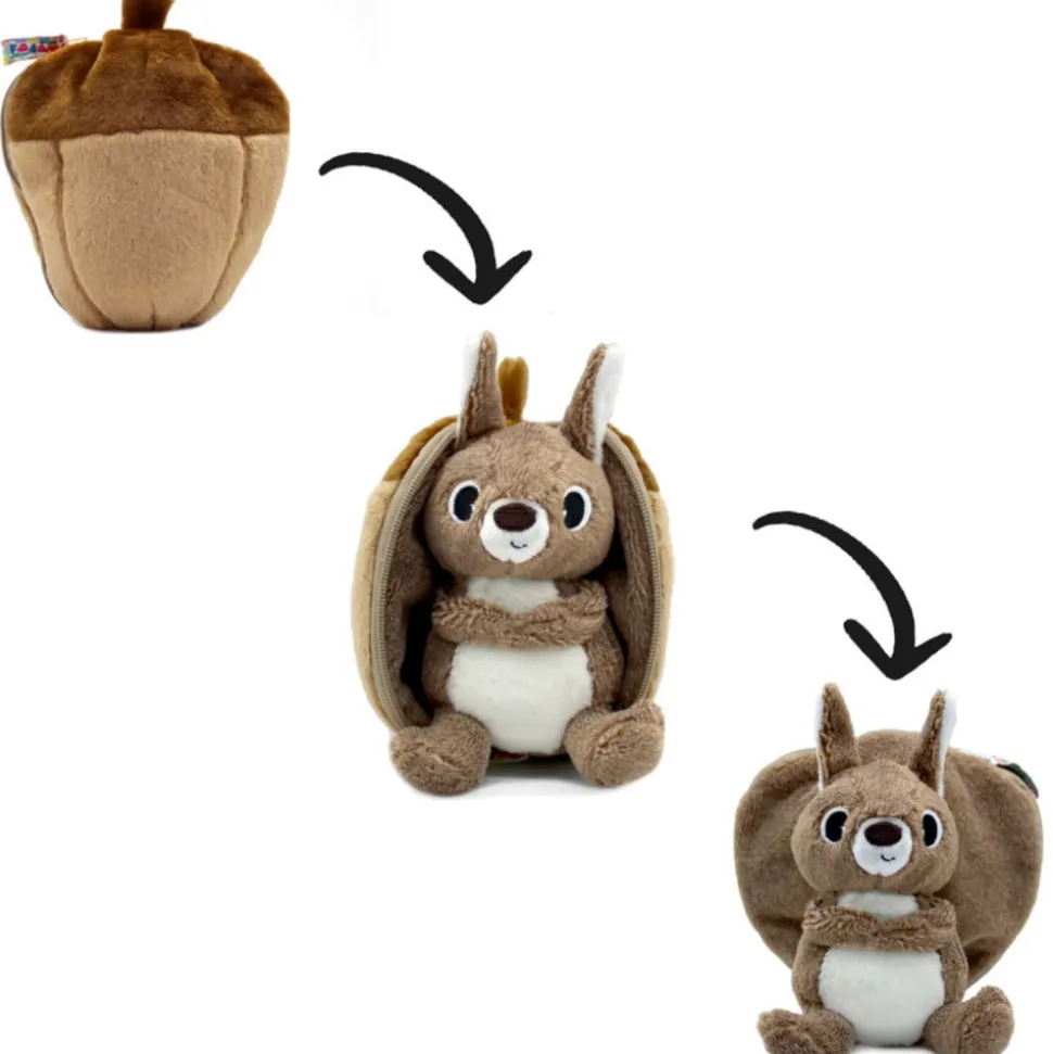 Peluche réversible flipetz écureuil & gland