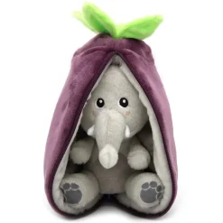 Peluche réversible flipetz éléphant et aubergine