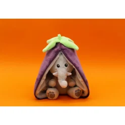 Peluche réversible flipetz éléphant et aubergine