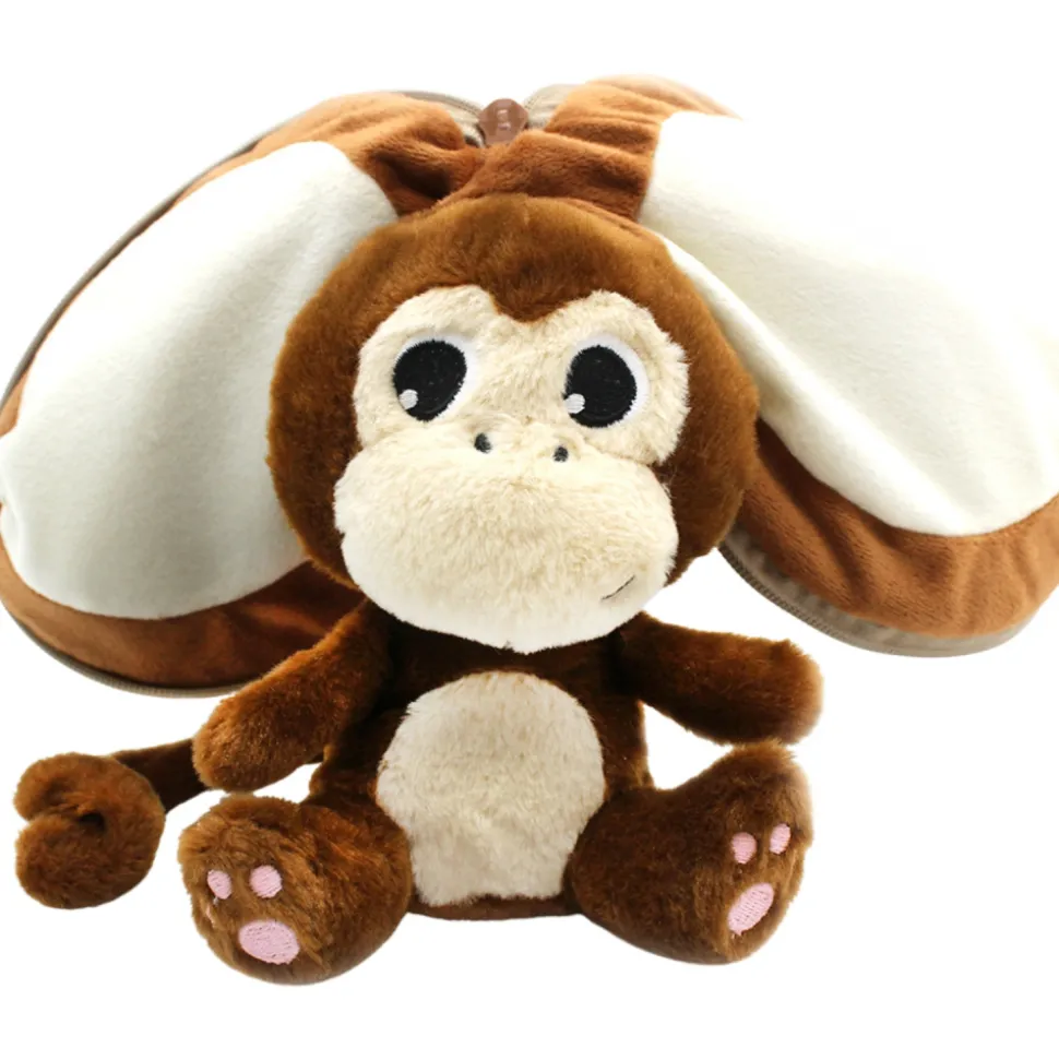 Peluche réversible flipetz singe et noix de coco