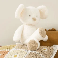 Peluche souris bouclette 30cm écruteddy bouclette