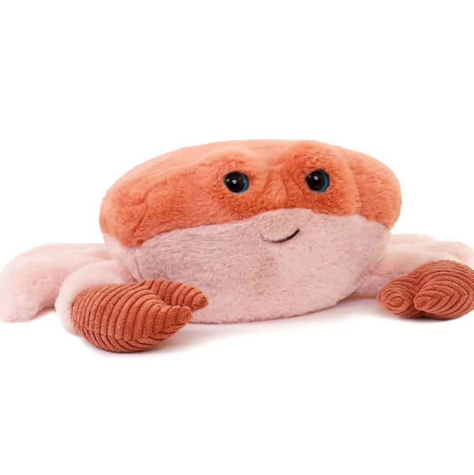 Peluche ultra douce crabe 27 cm - corail