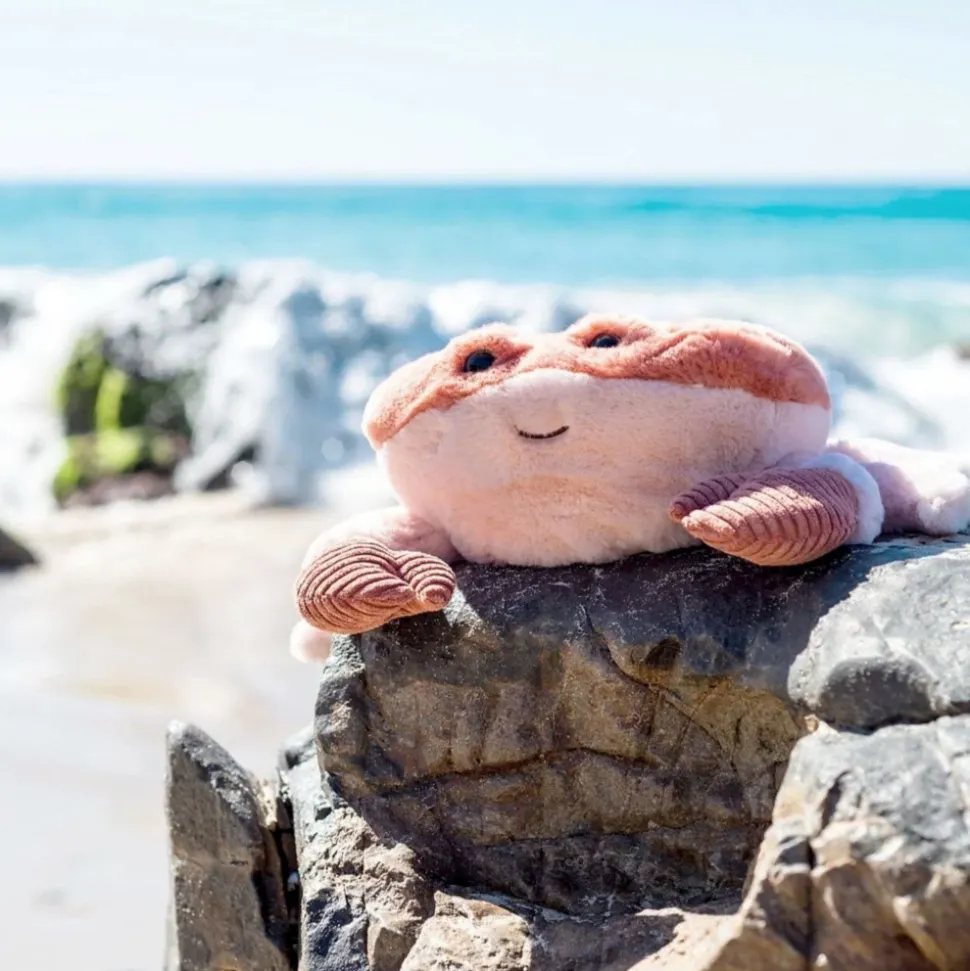 Peluche ultra douce crabe 27 cm - corail