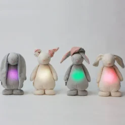 Peluche veilleuse lapin gris