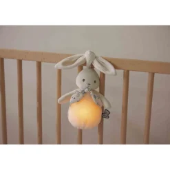 Peluche veilleuse nomade lapin crème