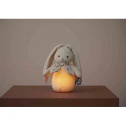Peluche veilleuse nomade lapin crème
