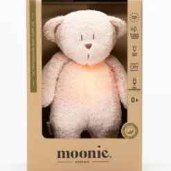 Peluche veilleuse ours nature bio rose blush