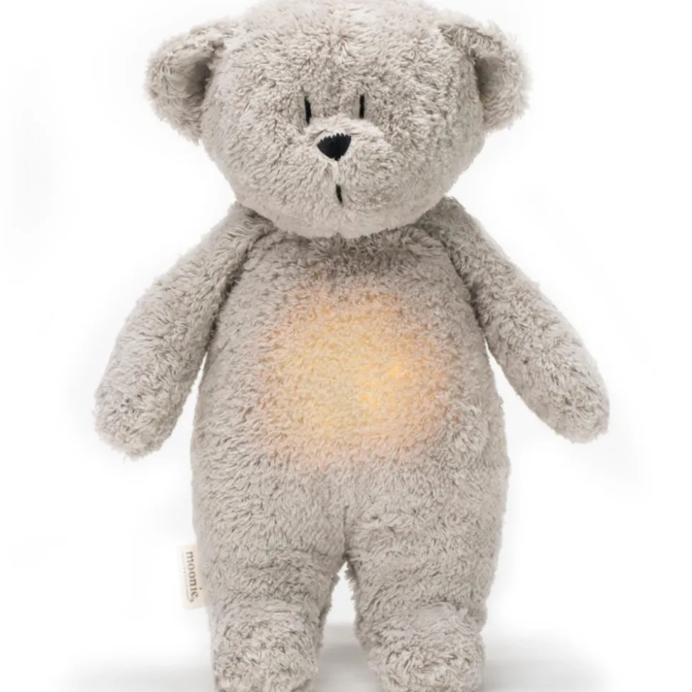 Peluche veilleuse ours nature bio gris minéral