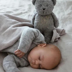 Peluche veilleuse ours nature bio gris minéral