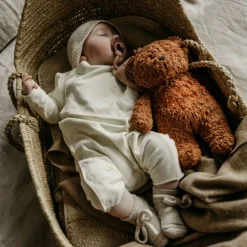 Peluche veilleuse ours nature bio caramel