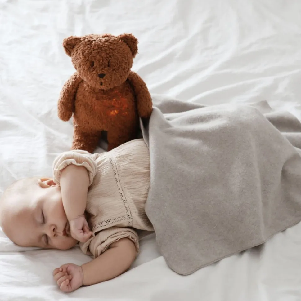 Peluche veilleuse ours nature bio caramel