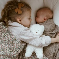 Peluche veilleuse ourson nature bio blanc polaire