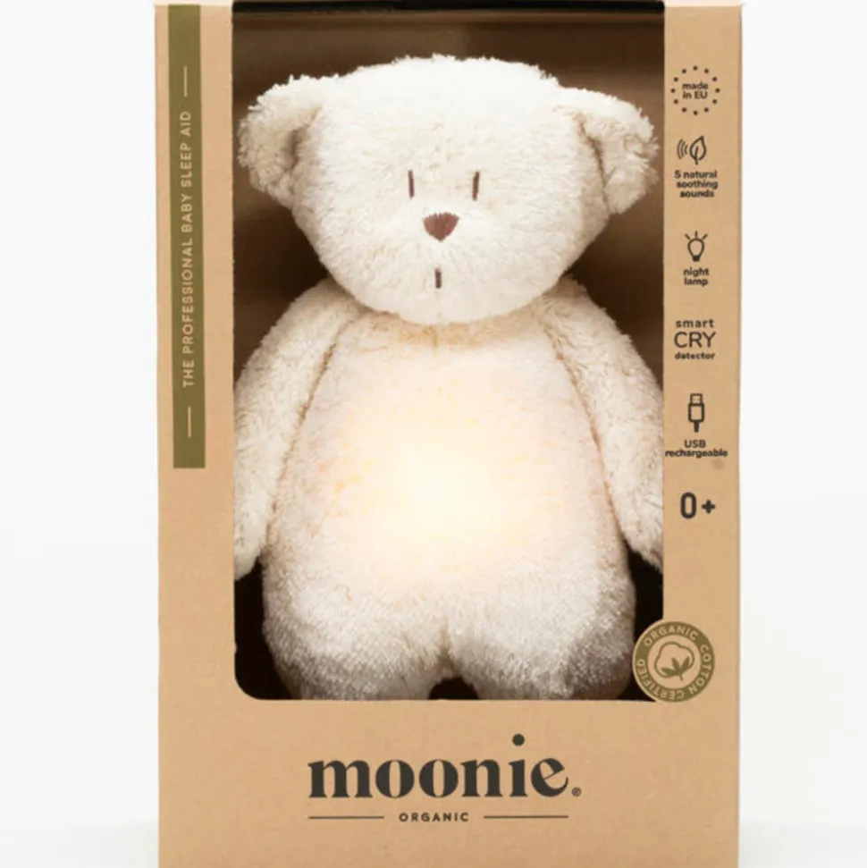 Peluche veilleuse ourson nature bio blanc polaire