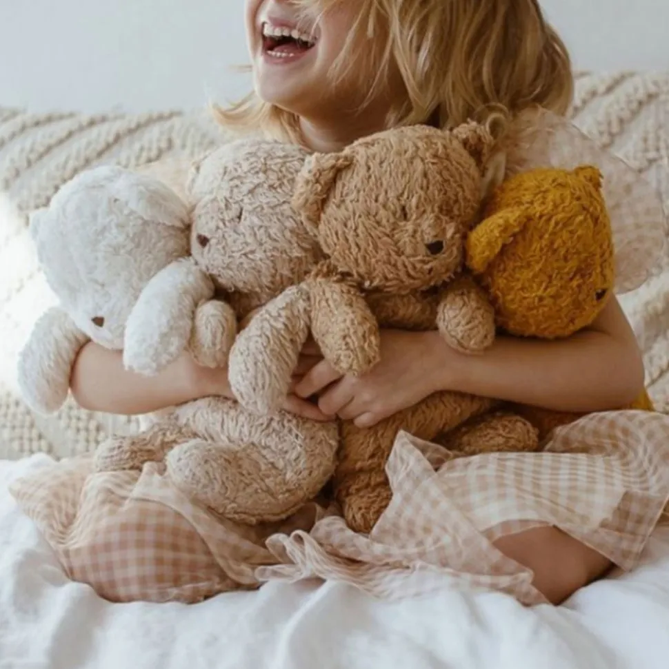 Peluche veilleuse ourson nature bio blanc polaire