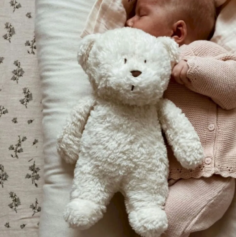 Peluche veilleuse ourson nature bio blanc polaire