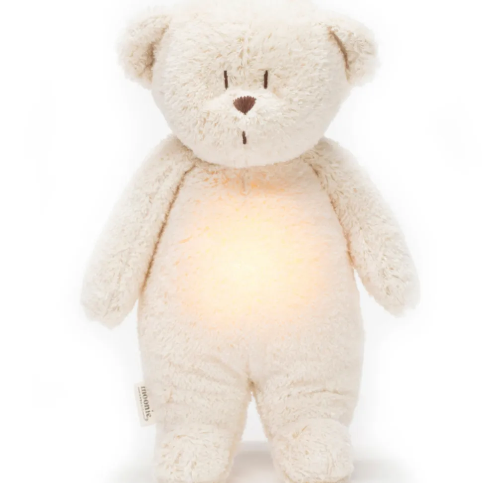 Peluche veilleuse ourson nature bio blanc polaire
