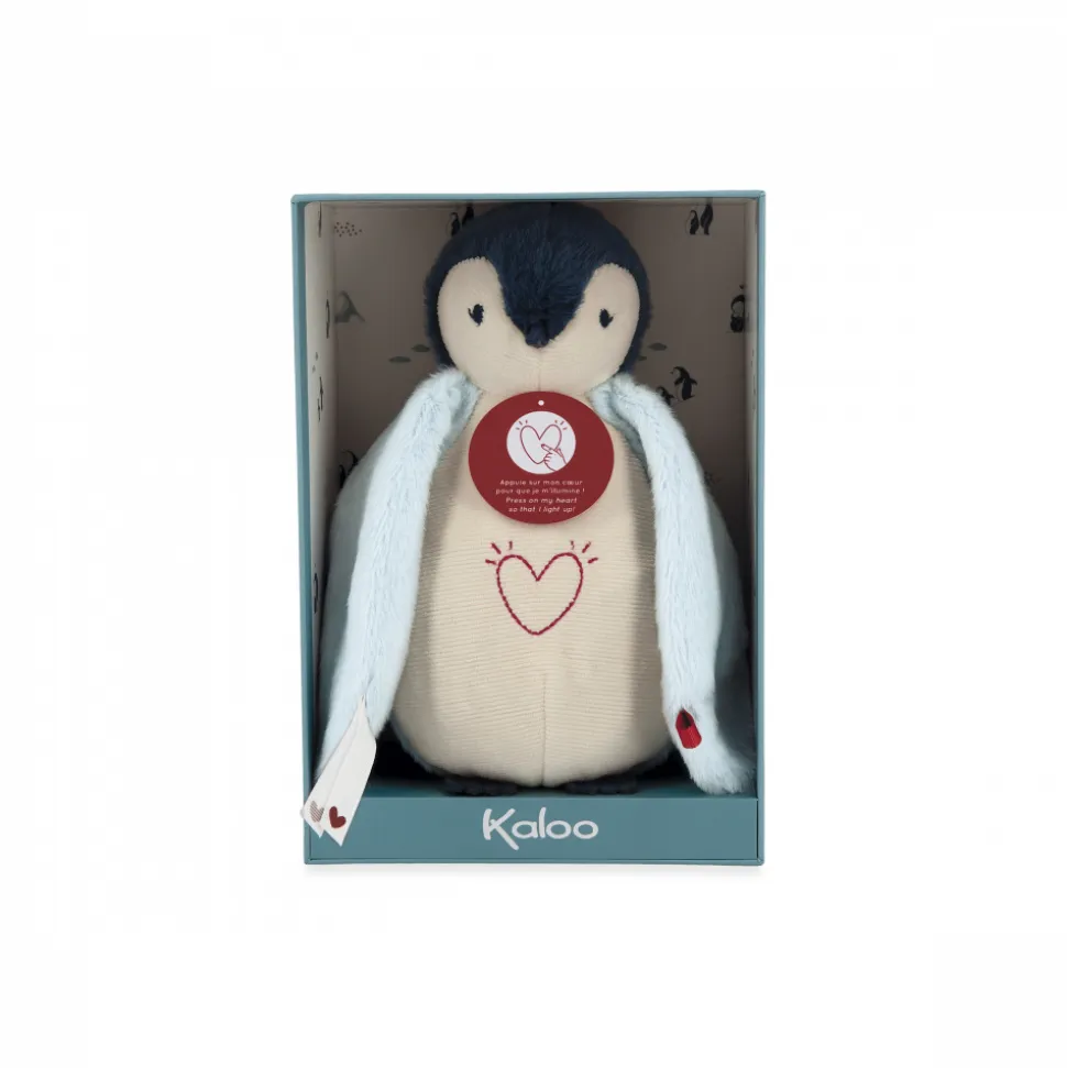 Peluche veilleuse pingouin bleu