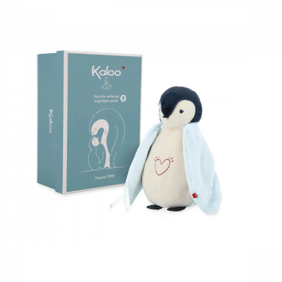 Peluche veilleuse pingouin bleu
