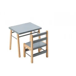 Petite table enfant gabriel hybride bleu gris
