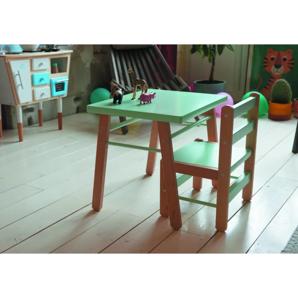 Petite table enfant gabriel hybride bleu gris