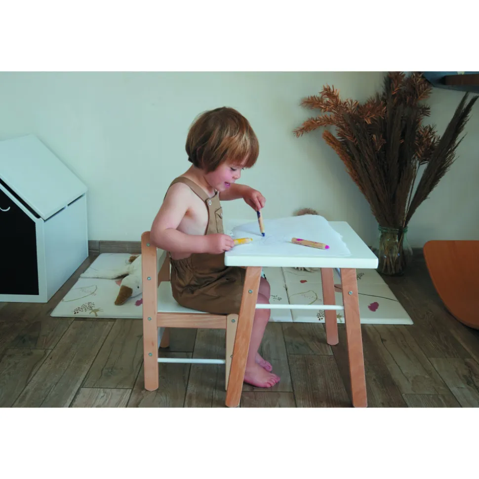 Petite table enfant gabriel hybride bleu gris