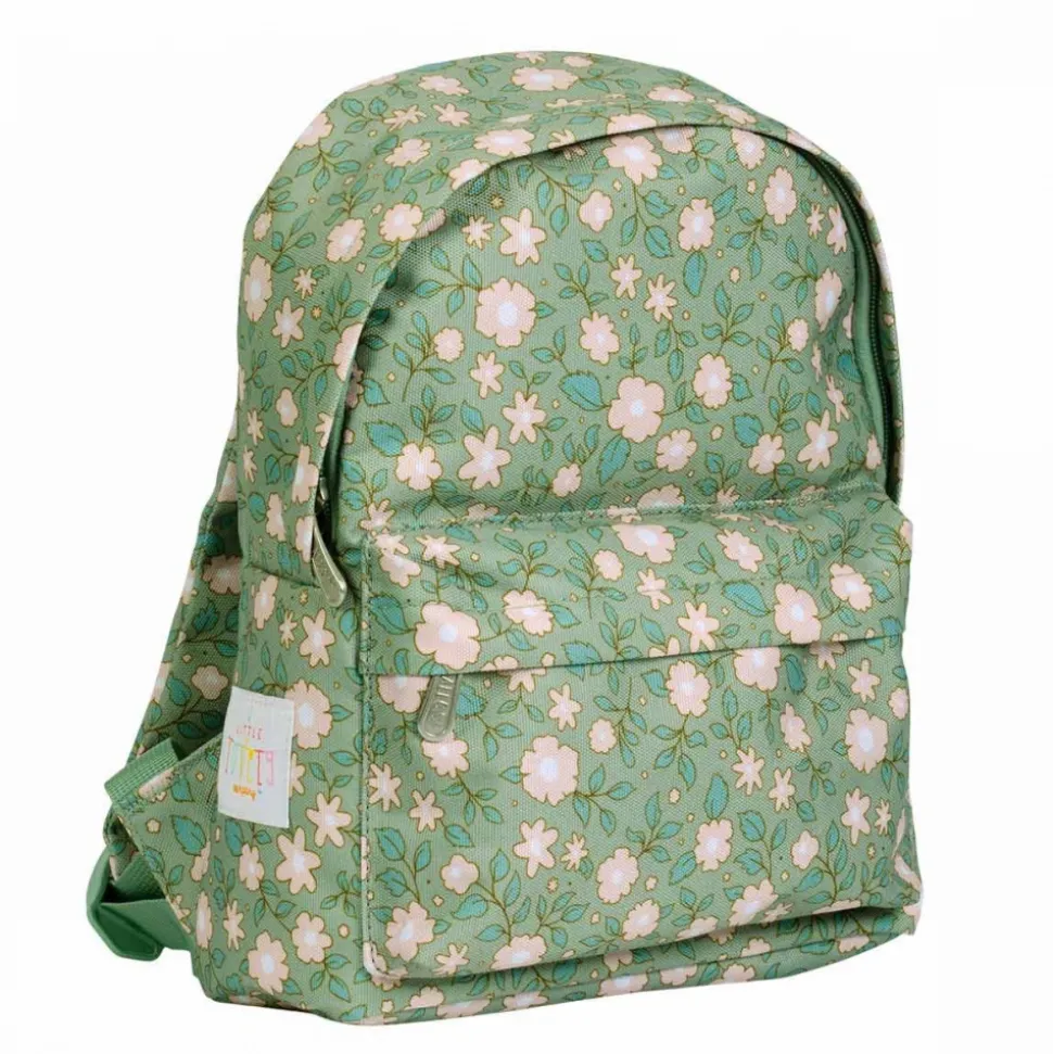 Petit sac à dos fleurs sauge