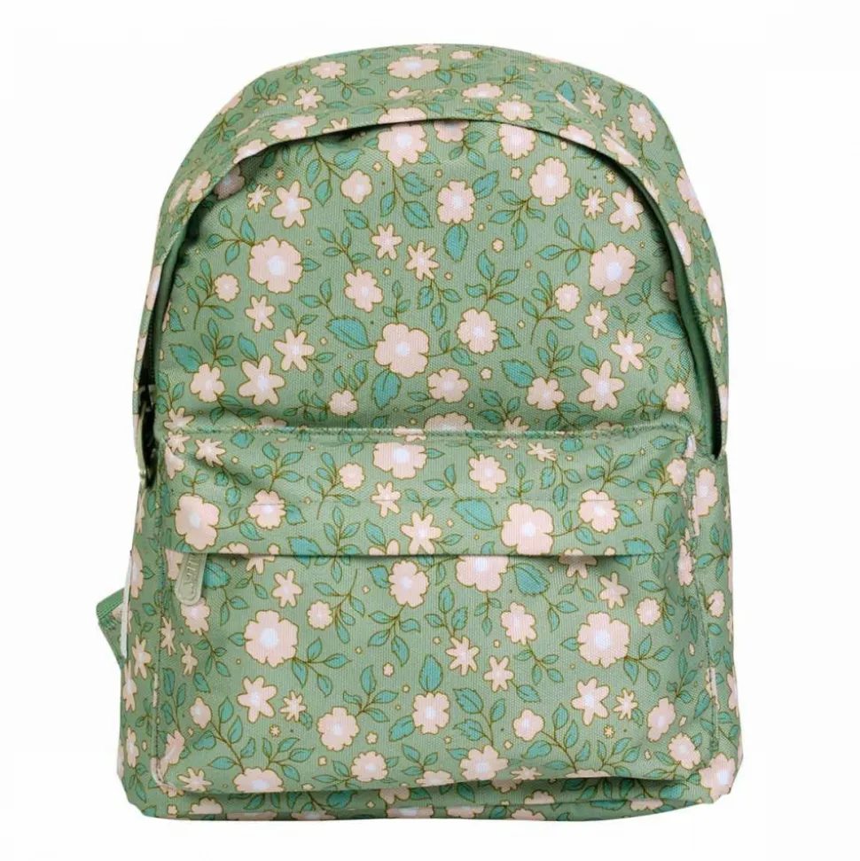 Petit sac à dos fleurs sauge