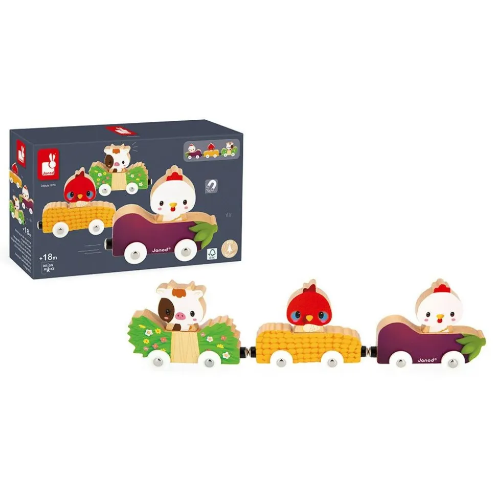 Petit train magnétique animaux de la ferme
