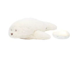 Phoque magique blanc polaire – peluche bio avec veilleuse