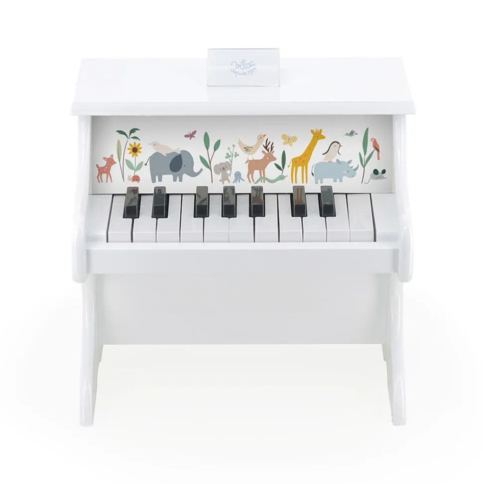 Piano en bois 18 touches blanc les animaux du monde - sarah betz