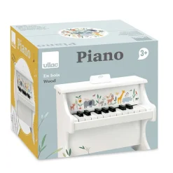 Piano en bois 18 touches blanc les animaux du monde - sarah betz