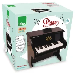 Piano en bois 18 touches noir