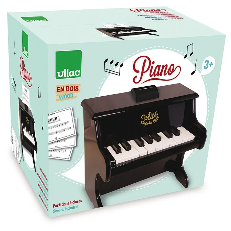 Piano en bois 18 touches noir