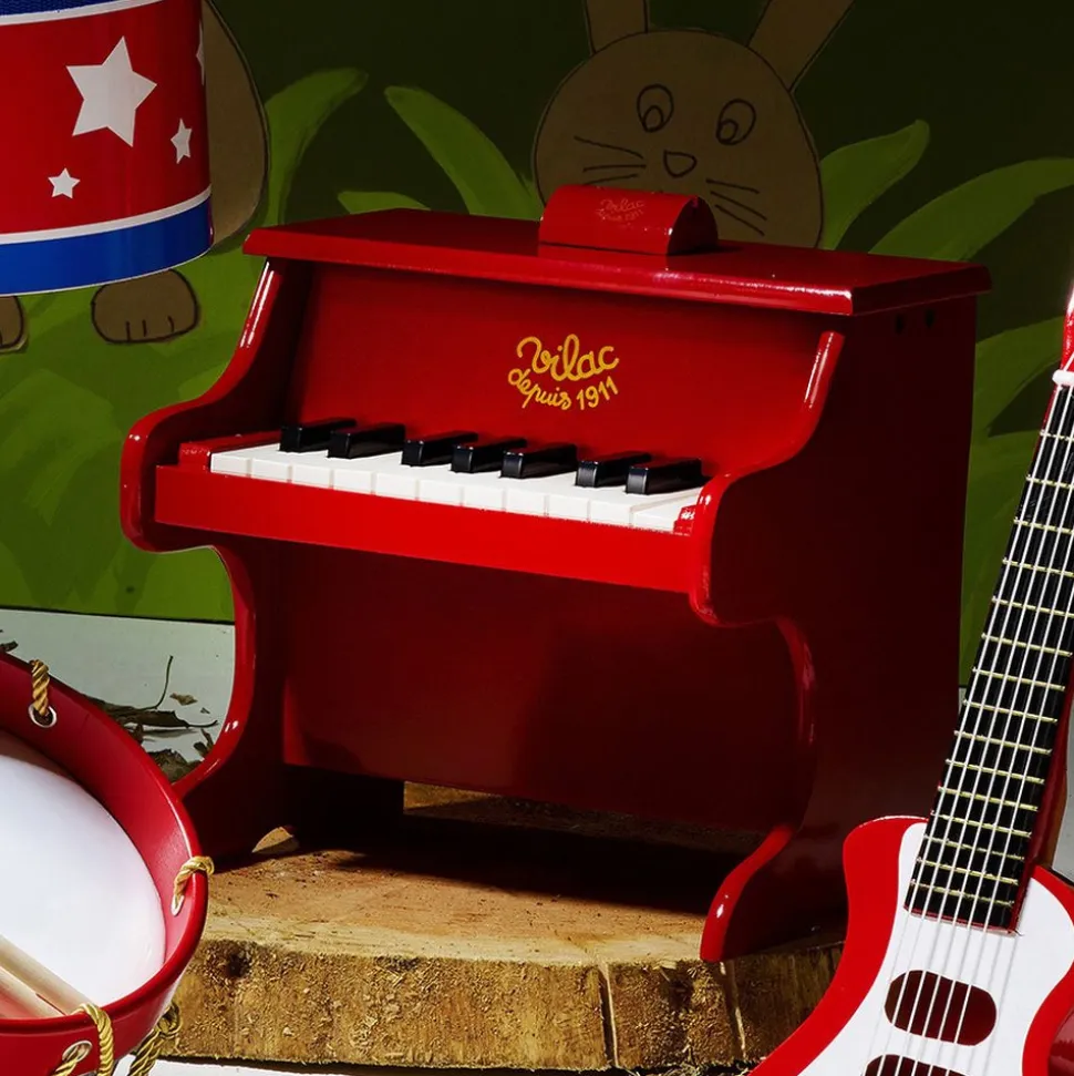 Piano en bois 18 touches rouge