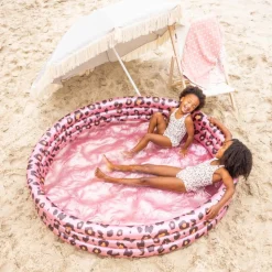 Piscine bébé ø 150 cm 3 anneaux léopard rose